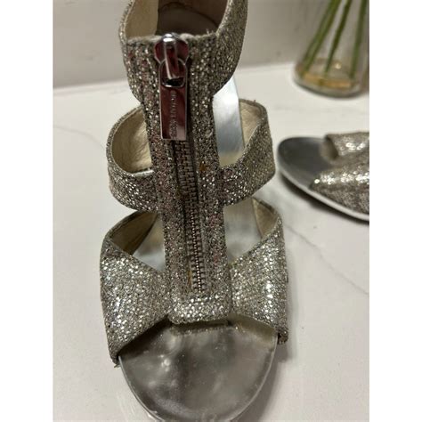 michael kors berkley t strap silver glitter